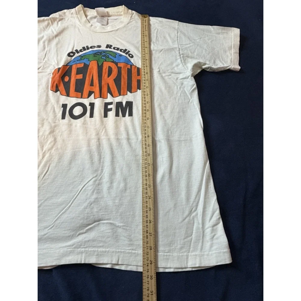 K-Earth 101 Radio Station T-Shirt White 90's Size XL (L) Actual Single Stitch